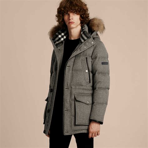 burberry mens down-filled cashmere hooded parka|Men’s Coats .